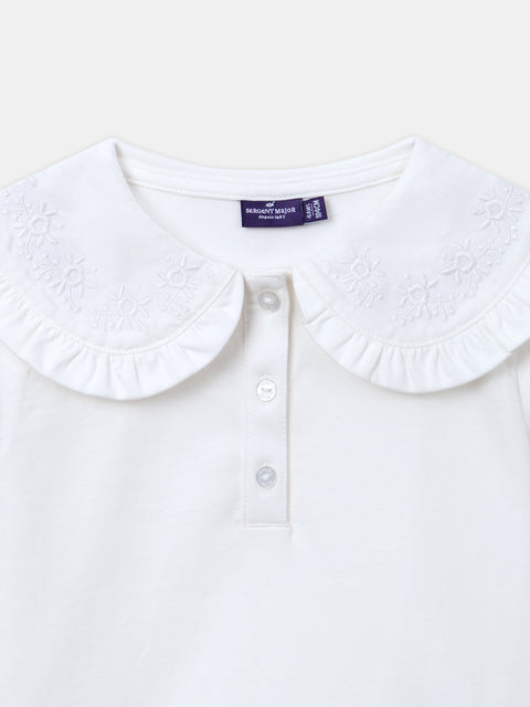 Embroidered Collar Cotton Blouse