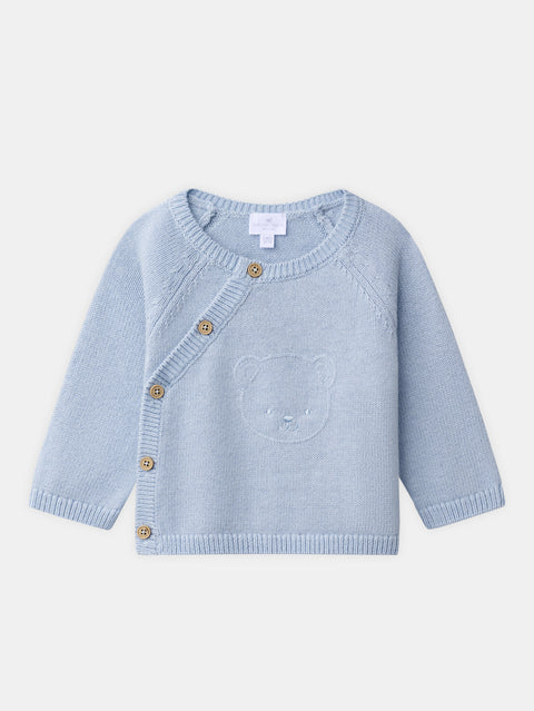 Newborn Blue Cotton Rich Jumper With Matching Striped Leggings