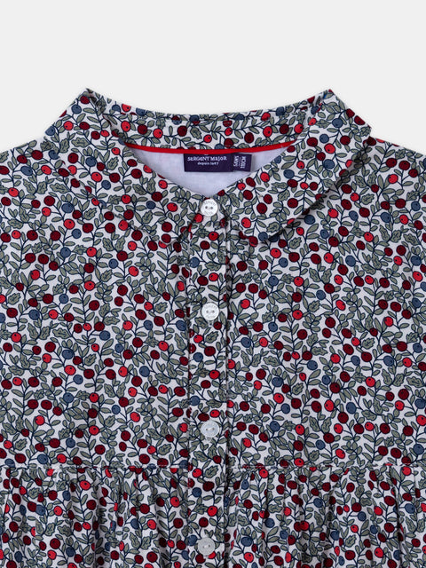 Berry Print Cotton Twill Dress