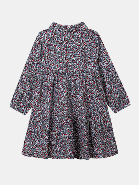Berry Print Cotton Twill Dress