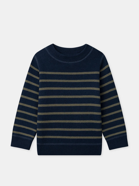 Reversible Navy Cotton Wool Mix Jumper
