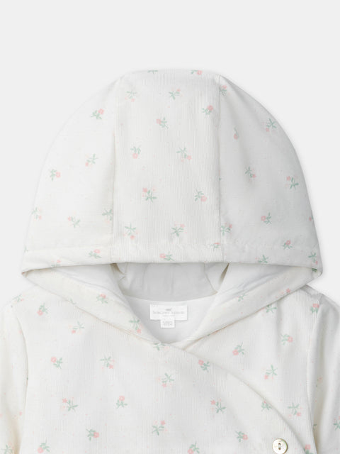 Lined Cream Corduroy Hooded Jacket