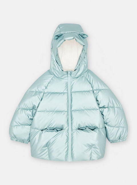 Turquoise Hooded Puffer Jacket