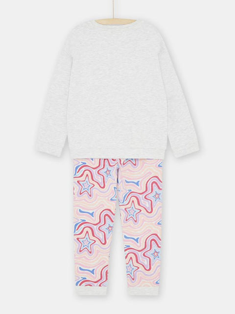 Pink & Grey Poodle Print Long Sleeve Cotton Pyjamas