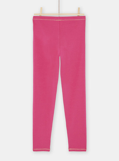 Fuchsia Pink Jersey Cotton Leggings
