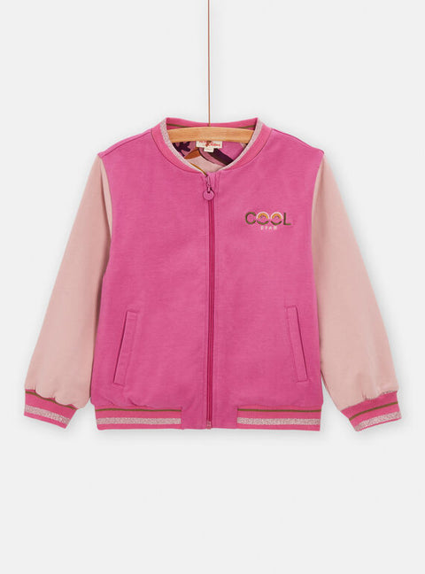 Reversible Pink Cotton Baseball Jacket