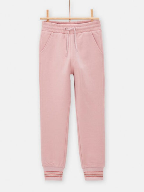 Pink Brushed Cotton Fleece Joggers