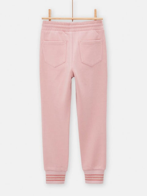 Pink Brushed Cotton Fleece Joggers