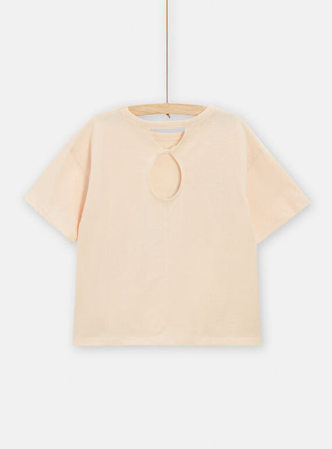 Cream Pineapple Print Short Sleeve Cotton T-shirt