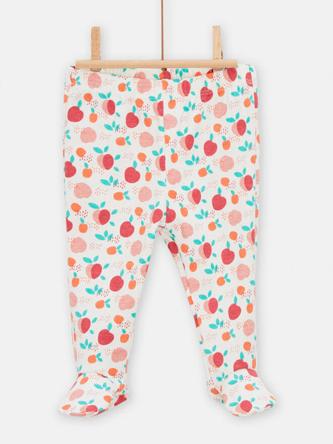 Cream Peach Print Cotton Pyjamas