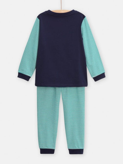 Blue Tiger Applique Cotton Pyjamas