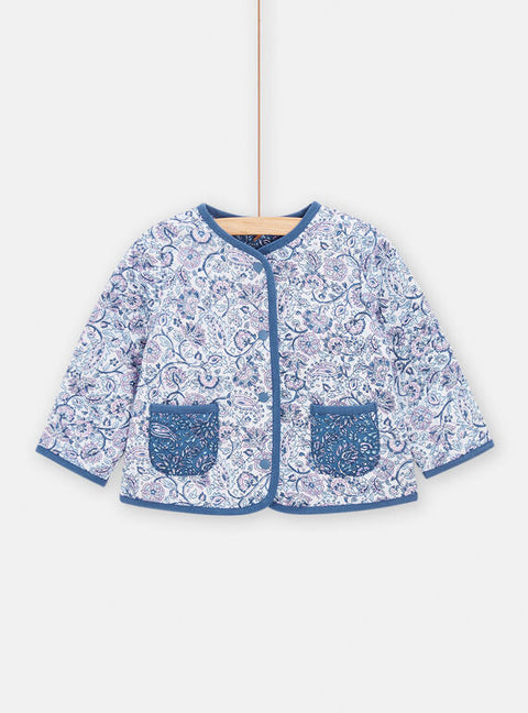 Reversible Printed Quilted  Cotton Cardigan