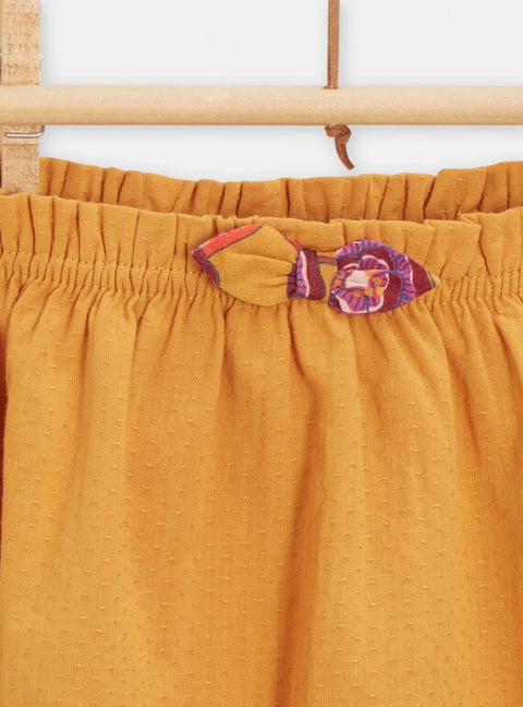 Yellow Floral Print Blouse & Matching Shorts
