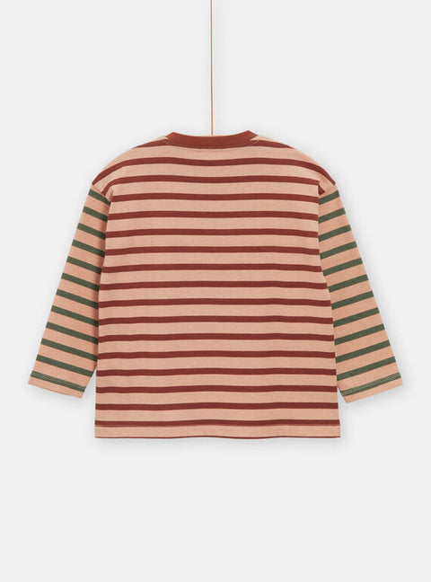 Striped Long Sleeve Cotton T-shirt