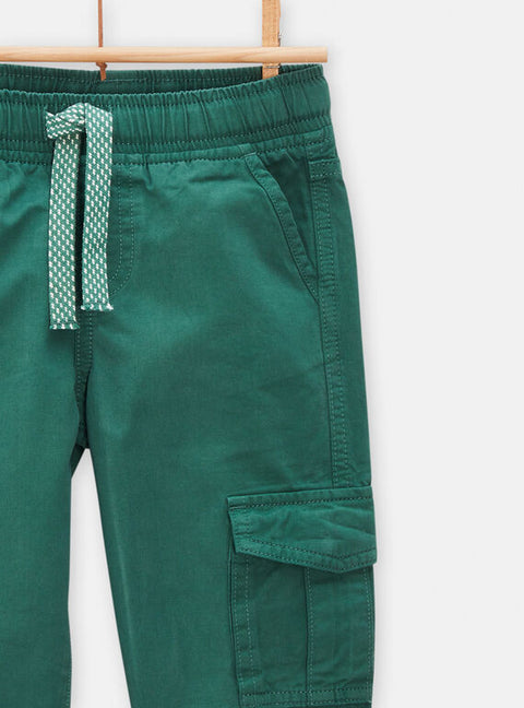 Green Cargo Cotton Twill Tie Waist trousers