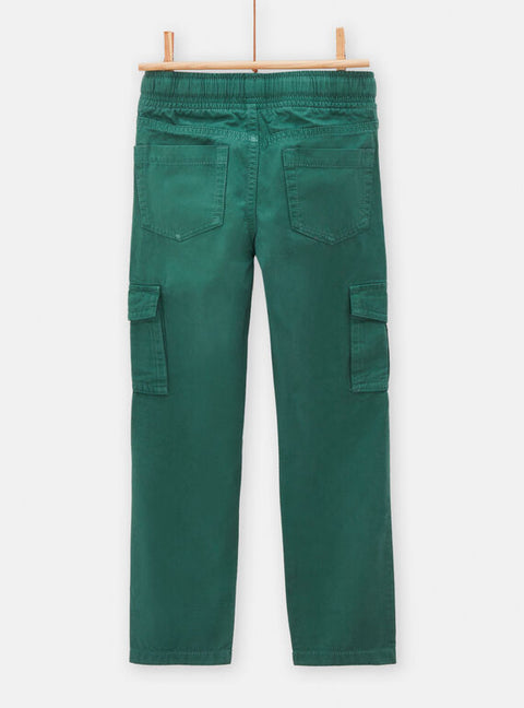 Green Cargo Cotton Twill Tie Waist trousers