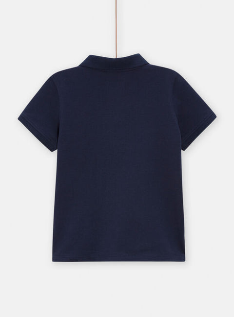 Navy Short Sleeve Cotton Pique Polo Shirt
