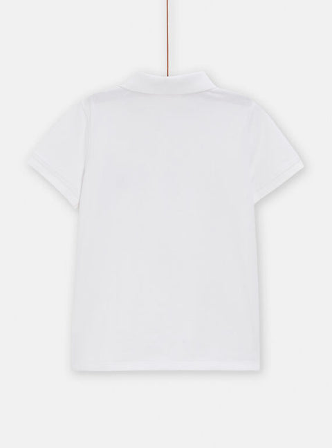 White Short Sleeve Cotton Polo Shirt