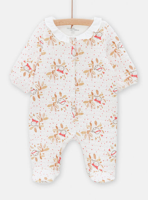 Newborn Floral Print Cotton Rich Sleepsuit