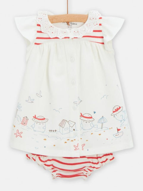 Newborn Cotton Dress With Matching Knickers