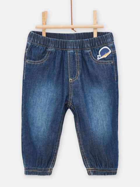 Lined Mid Blue Denim Jeans