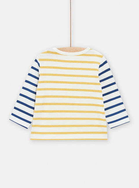 Yellow & White Stripe Cotton T-shirt