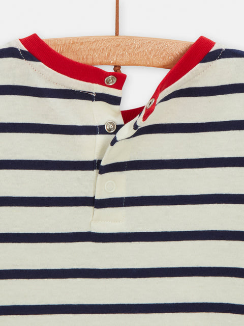 Navy Stripe Short Sleeve Cotton T-shirt