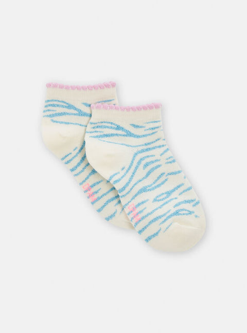Cream Zebra Stripe Cotton Rich Socks