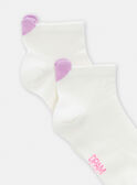 White Cotton Rich Socks With Purple Heart