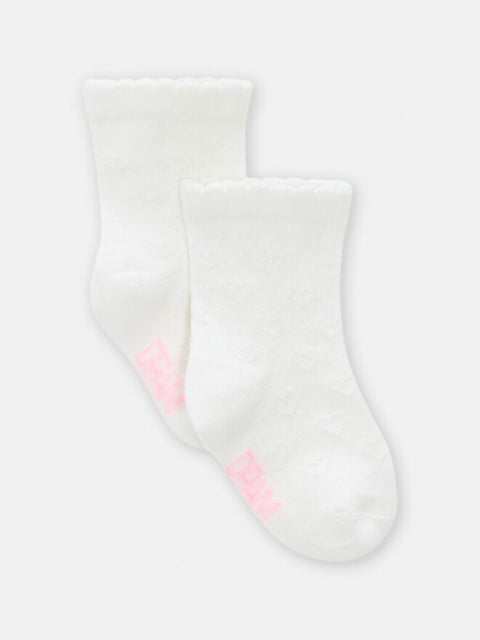 White Heart Pattern Cotton Rich Socks