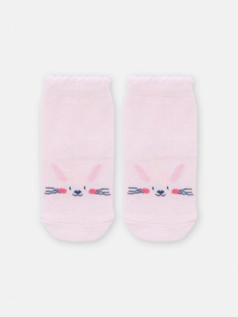 Pink Rabbit Pattern Cotton Rich Socks