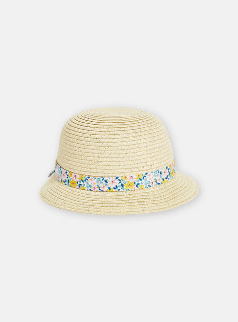Straw Hat With Floral Band