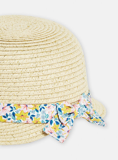 Straw Hat With Floral Band