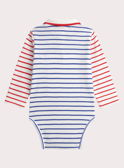 Blue & white Stripe Cotton Bodysuit