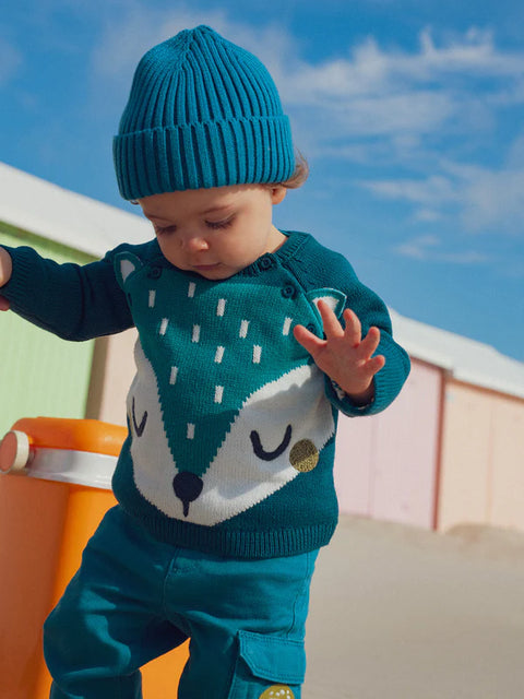Blue Fox Animation Cotton Rich Jumper