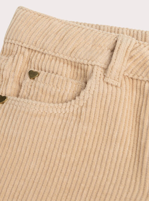 Cream Parallel Corduroy Trousers