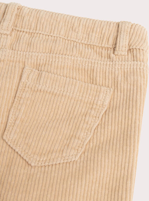 Cream Parallel Corduroy Trousers