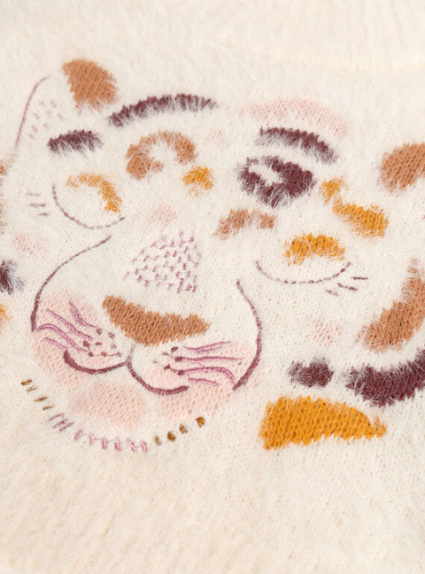 Cream Jumper With Tiger Animation