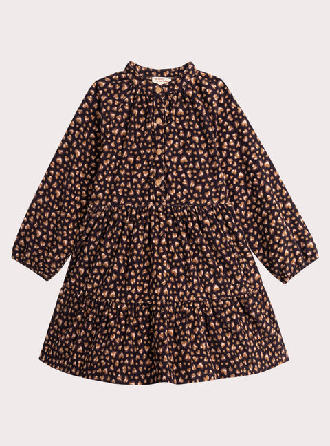 Lined Leopard Print Corduroy Dress