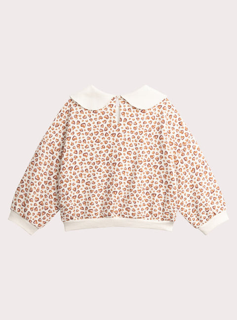 Cream Floral Print Fleece Sweatshirt