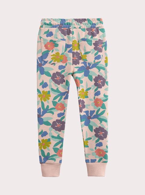 Pink Floral Print Cotton Rich Fleece Jogger