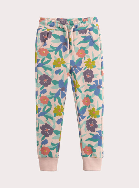 Pink Floral Print Cotton Rich Fleece Jogger