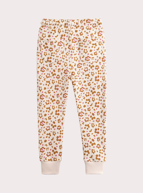 Cream Leopard Print Cotton Rich Fleece Joggers