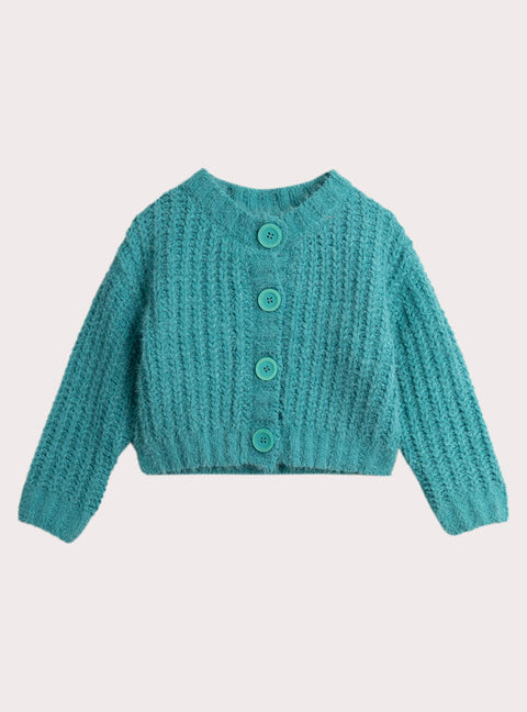 Green Cotton Rich Cardigan