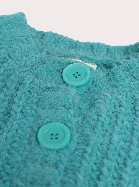 Green Cotton Rich Cardigan