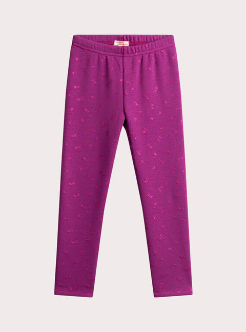 Pink Glitter Print Fleece Leggings