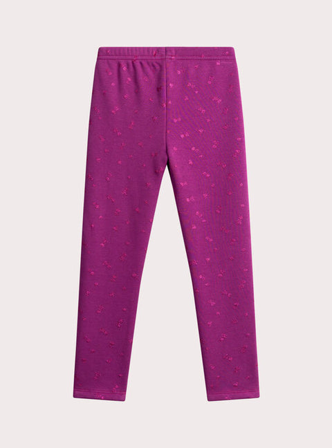 Pink Glitter Print Fleece Leggings