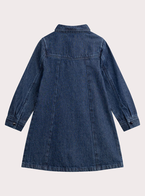 Sequinned Dark Denim Shirt Dress