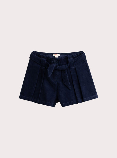 Navy Paper Bag Corduroy Shorts