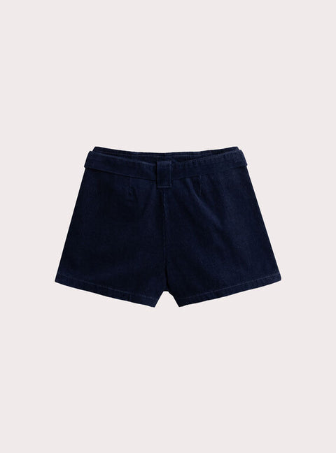 Navy Paper Bag Corduroy Shorts